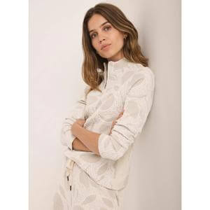 Mint Velvet Neutral Jacquard Long Sleeve Top